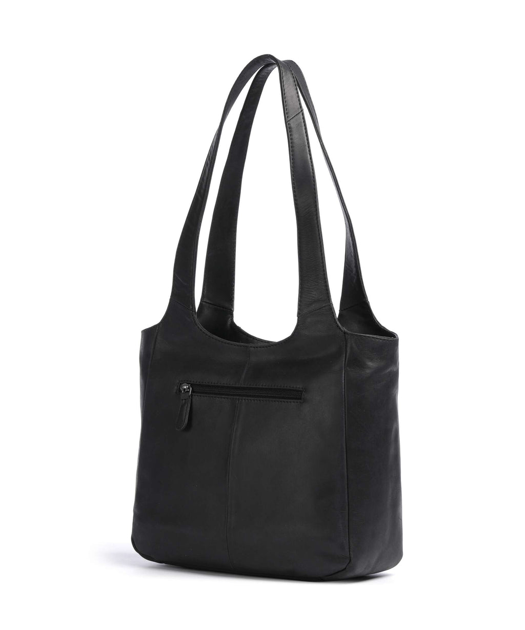 The Chesterfield Brand Cow Wax Pull Up Tofino Tote bag black