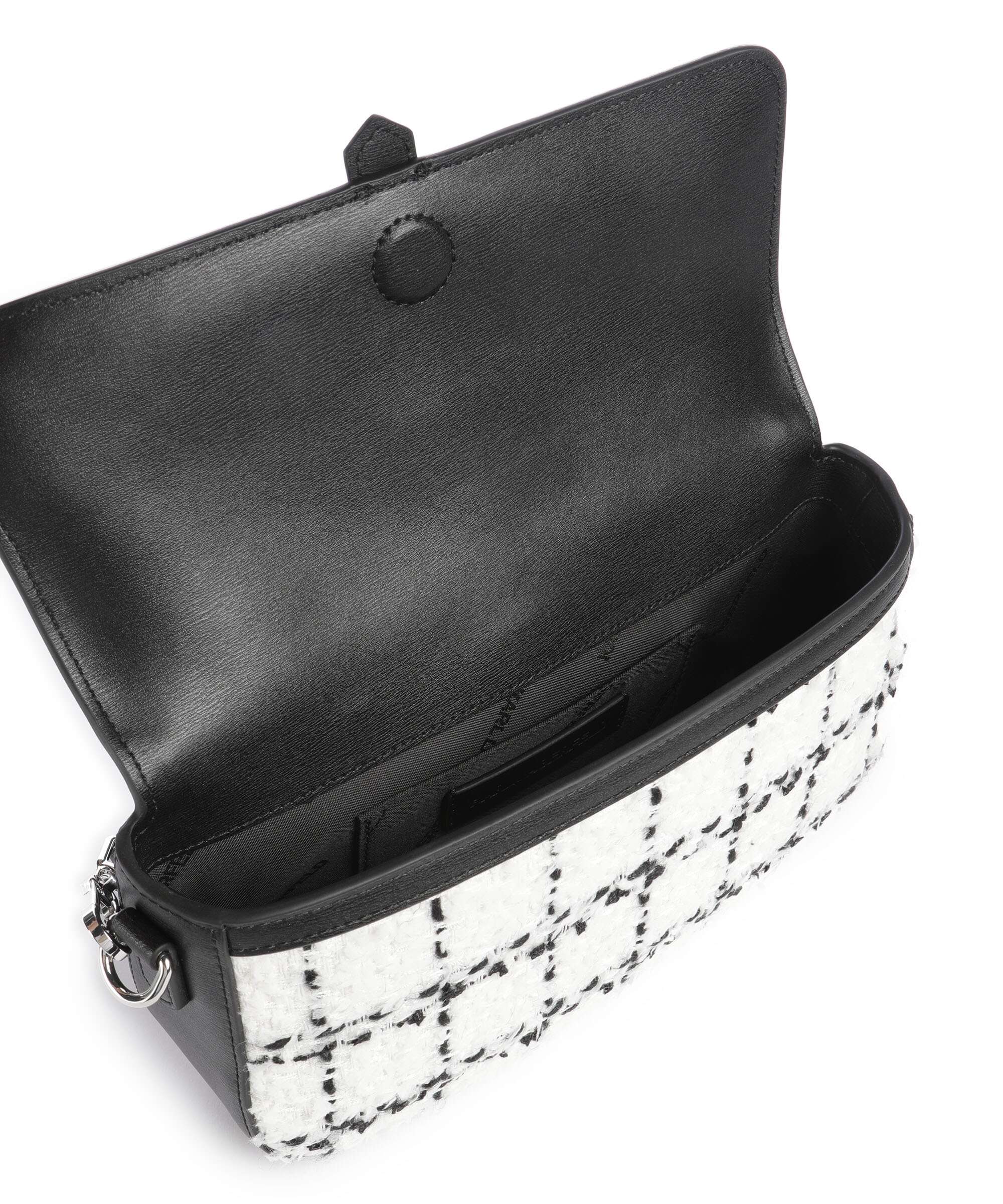 Karl Lagerfeld K/Autograph Boucle Shoulder bag black/white