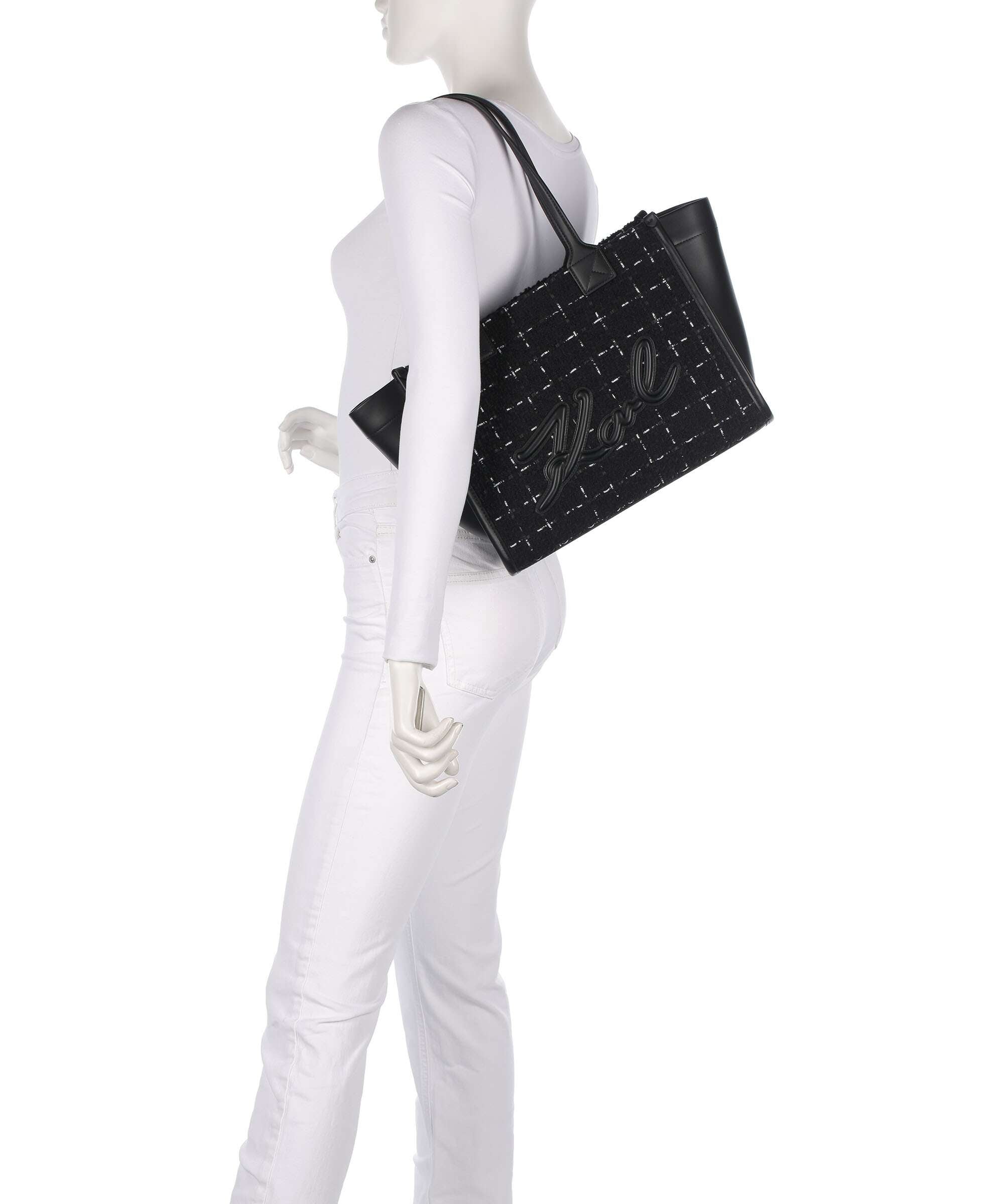 Karl Lagerfeld K/Skuare Medium Tote bag boucle/black/white