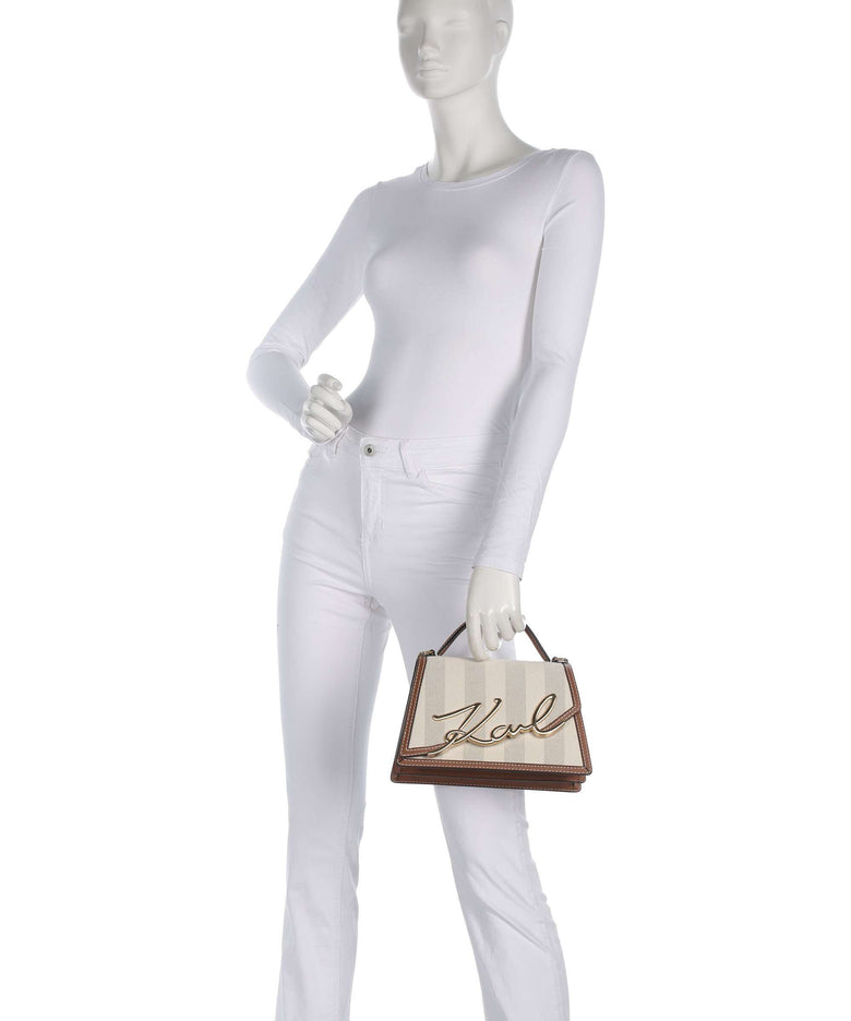 Karl Lagerfeld K/Signature 2.0 Medium Handbag natural canvas/tan