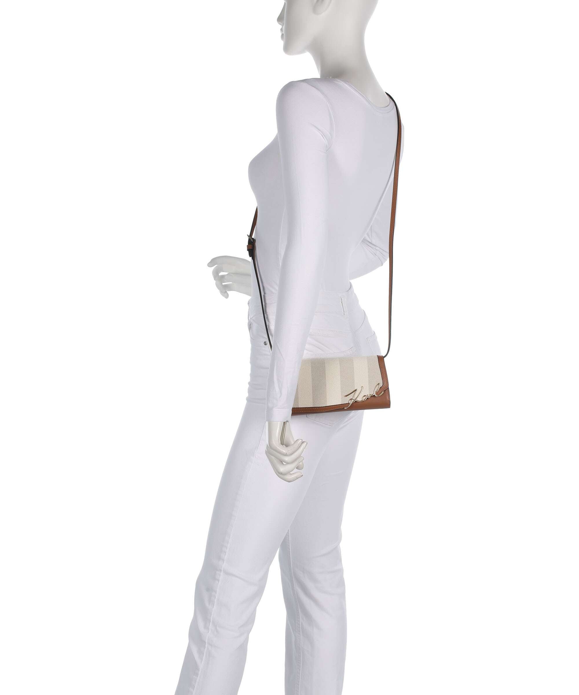 Karl Lagerfeld K/Signature Mini Crossbody bag natural canvas/tan