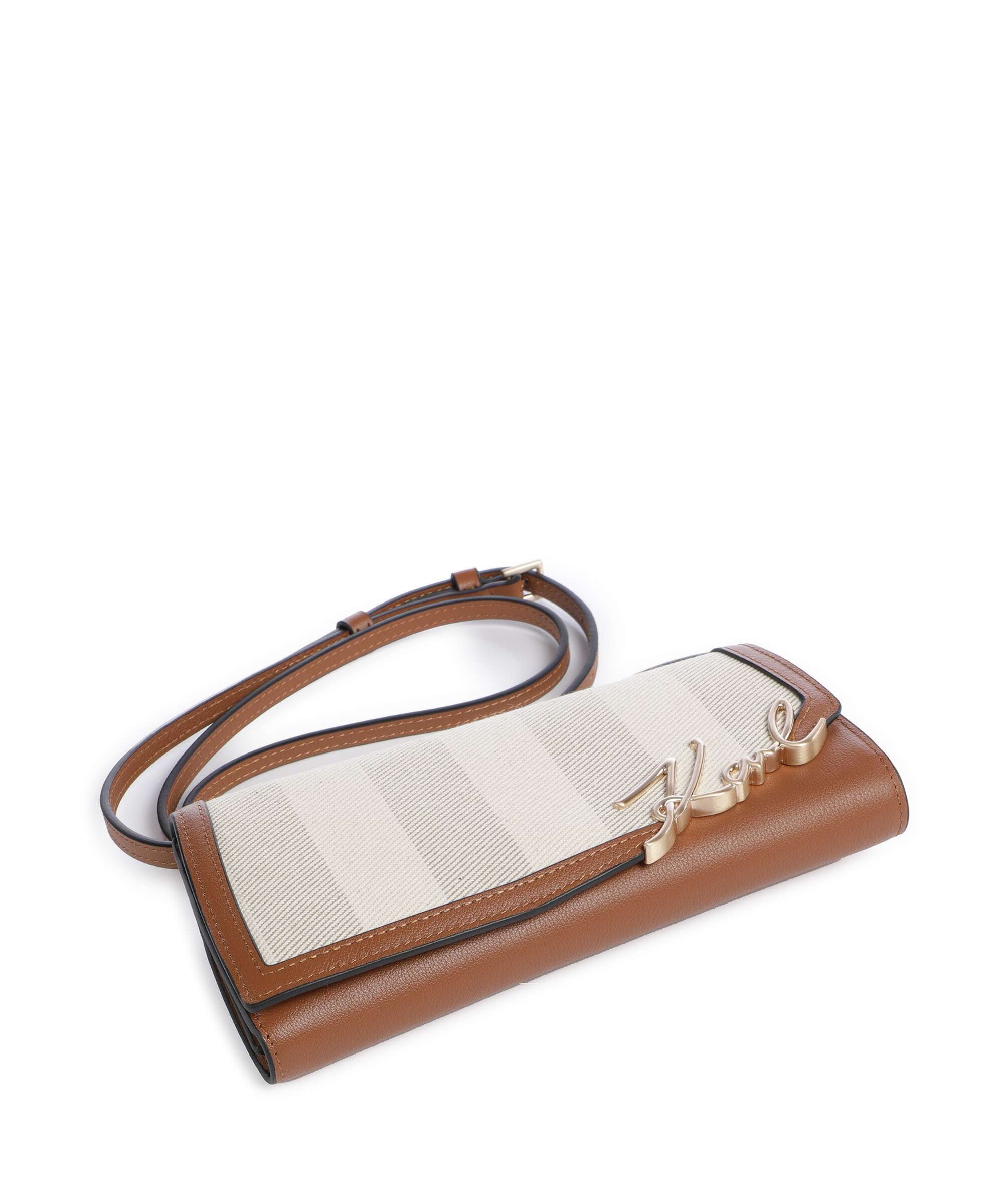 Karl Lagerfeld K/Signature Mini Crossbody bag natural canvas/tan