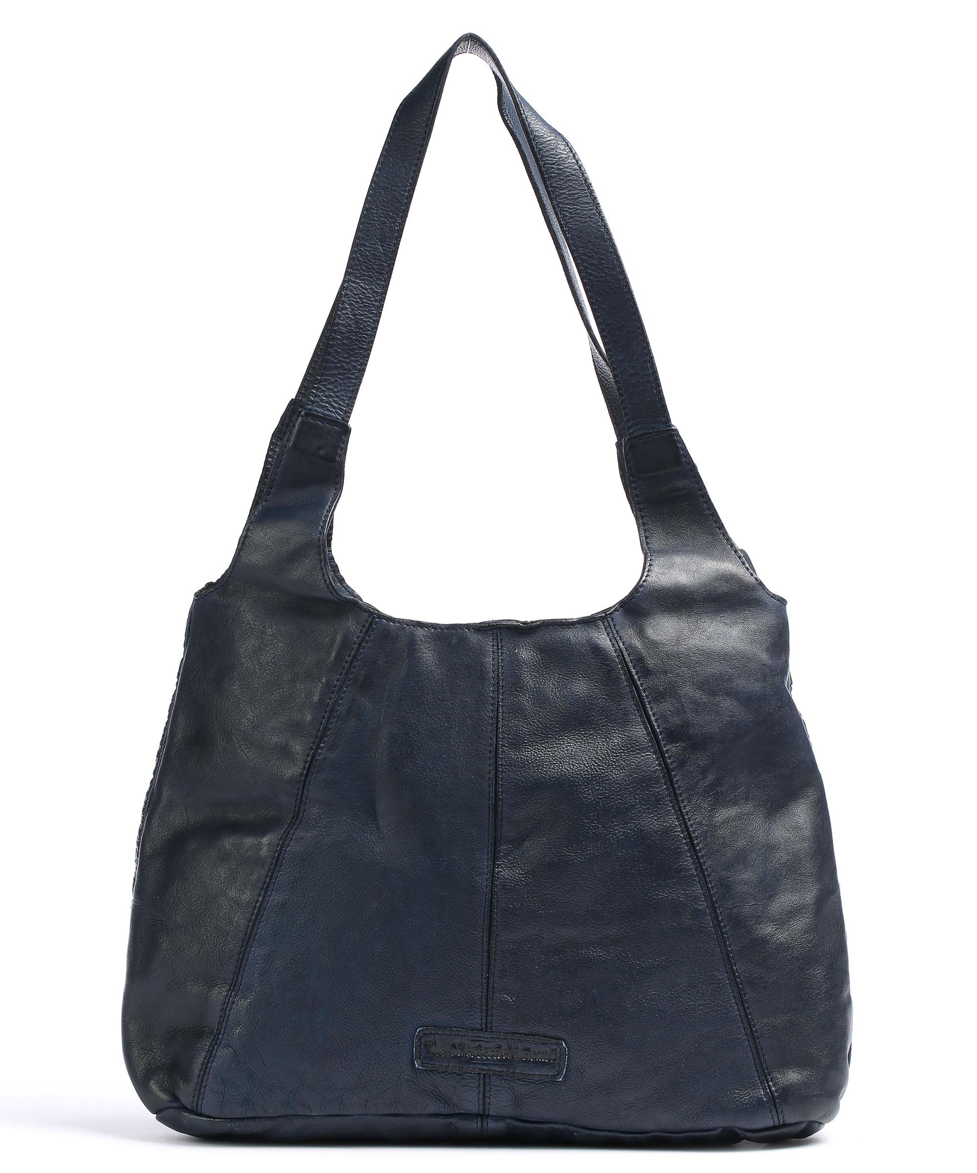 The Chesterfield Brand Marseille Beuteltasche genarbtes Rindsleder navy