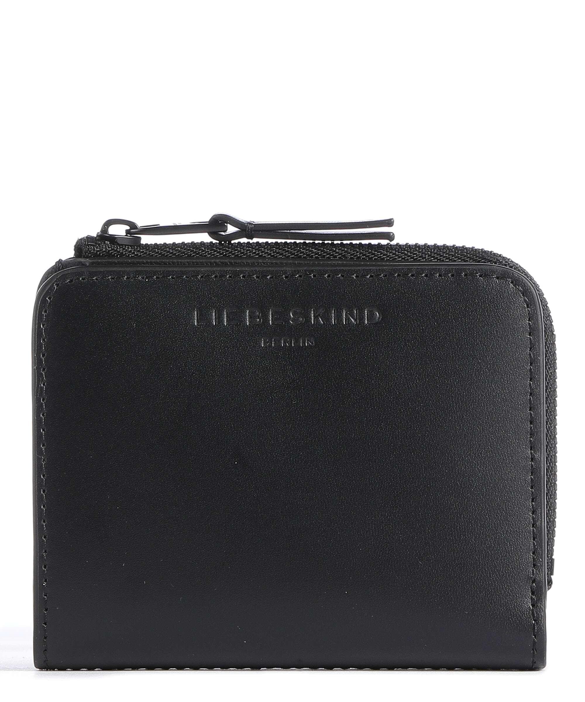 Liebeskind Paper Bag RFID Geldbörse glattes Leder schwarz