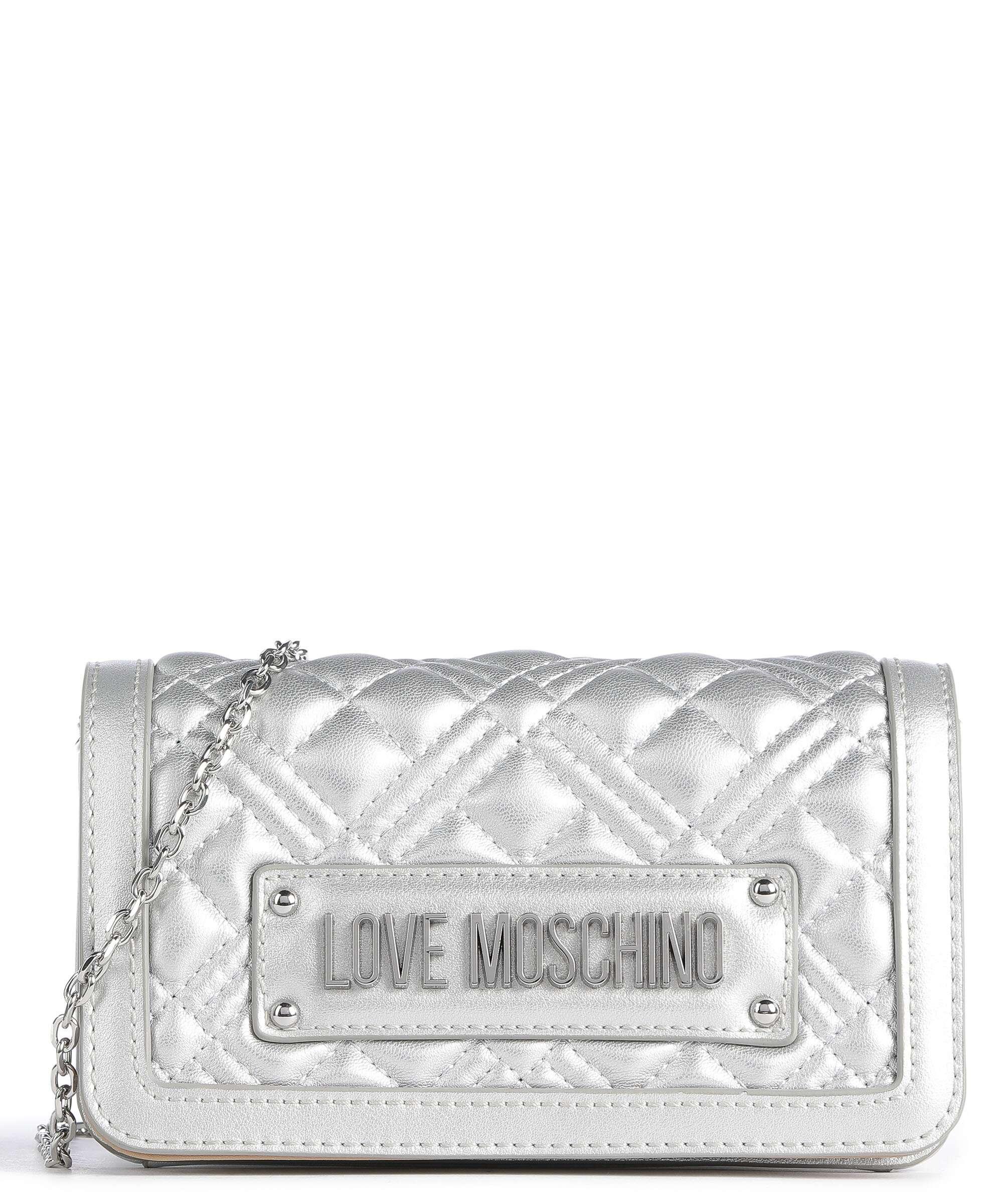 Love Moschino Quilted Umhängetasche Lederimitat silber