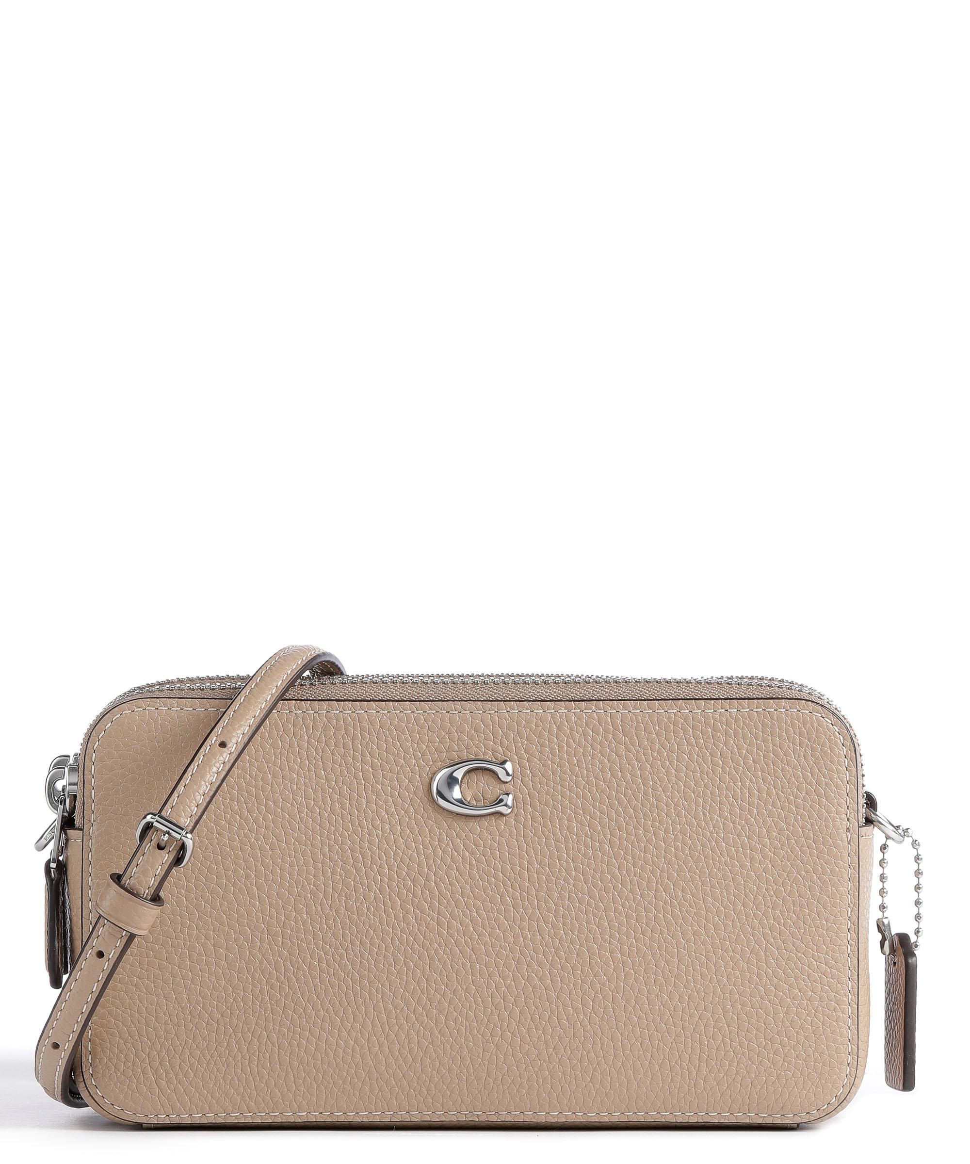 Coach Kira Umhängetasche genarbtes Leder taupe