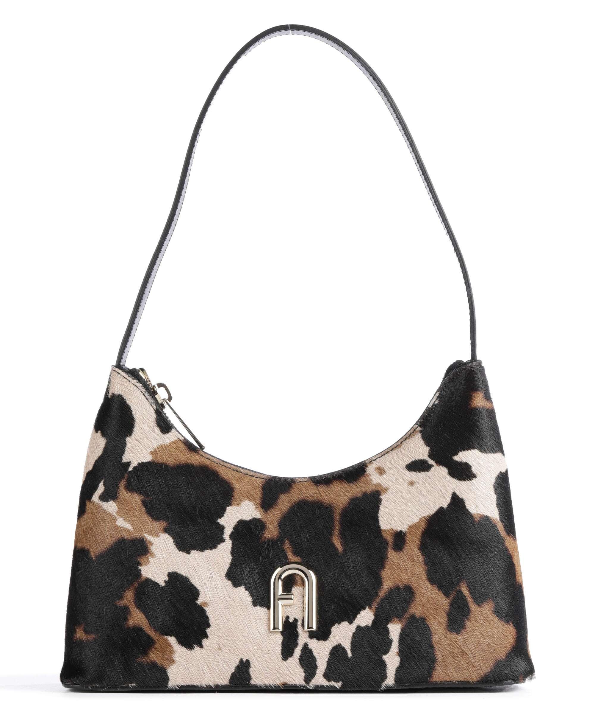 Furla Diamante Schultertasche Fell fein genarbtes Leder mehrfarbig