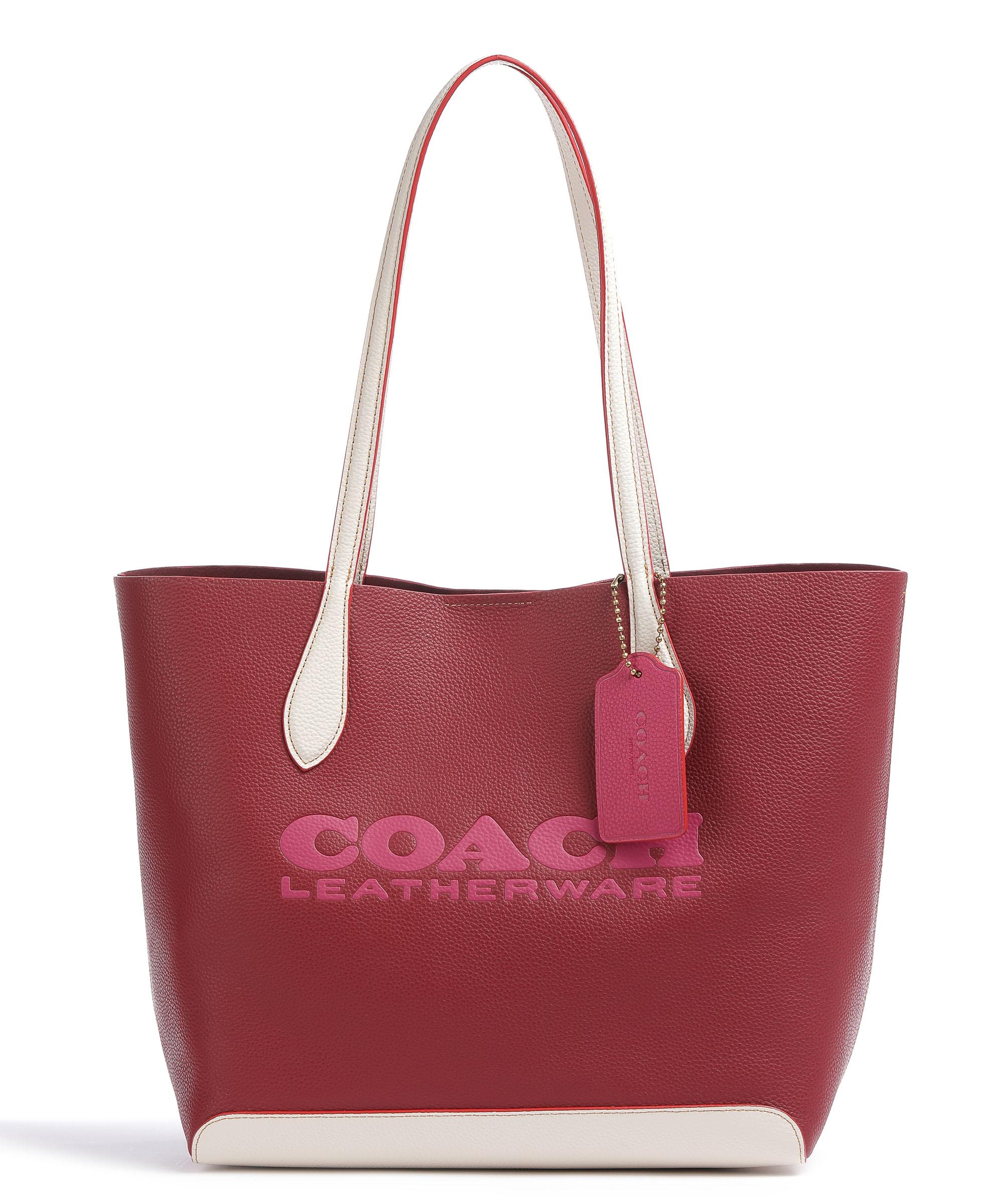 Coach Kia Shopper genarbtes Leder dunkelrot