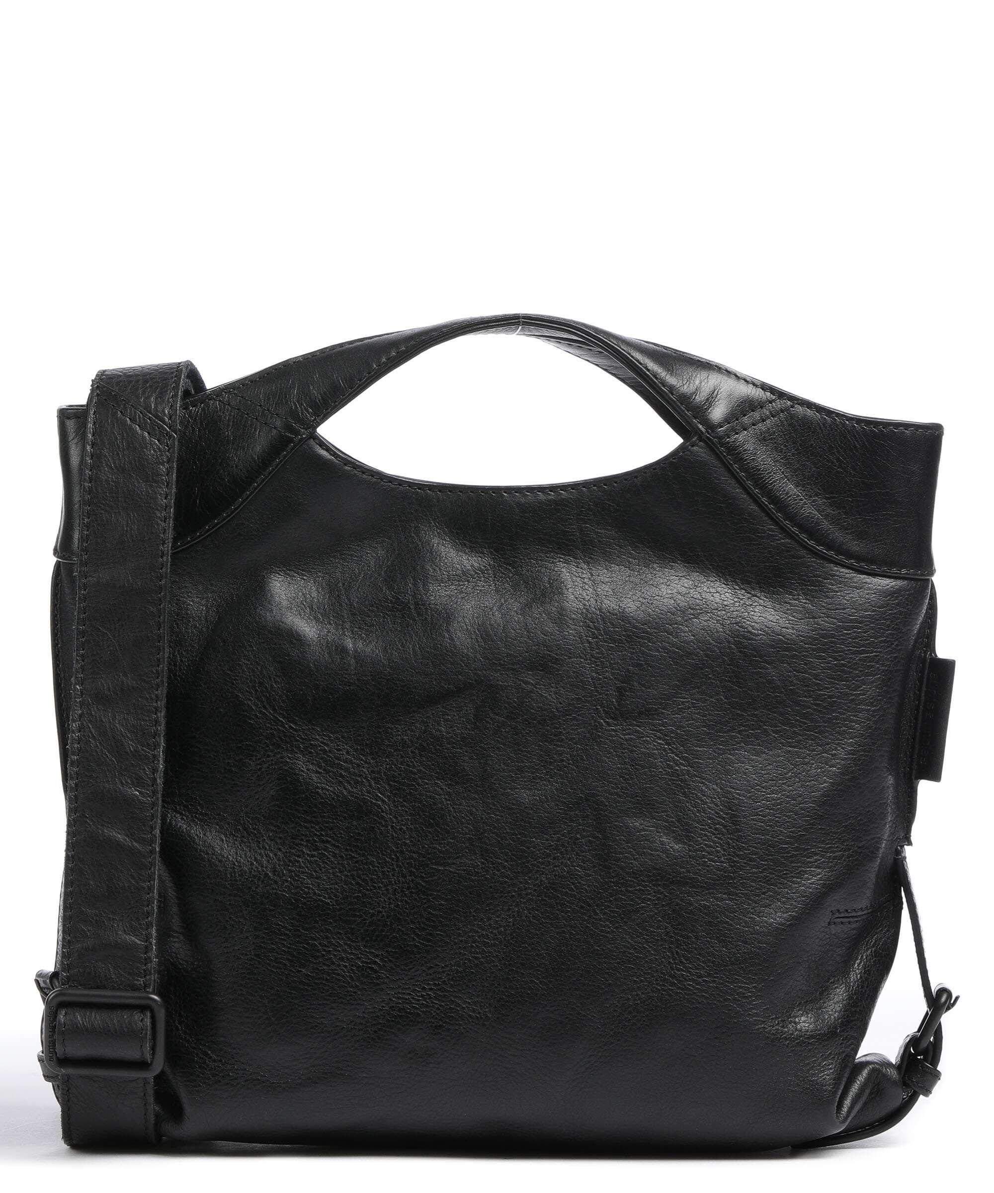 Aunts & Uncles Grandma's Luxury Club Mrs. Pop Corn Umhängetasche fein genarbtes Leder schwarz