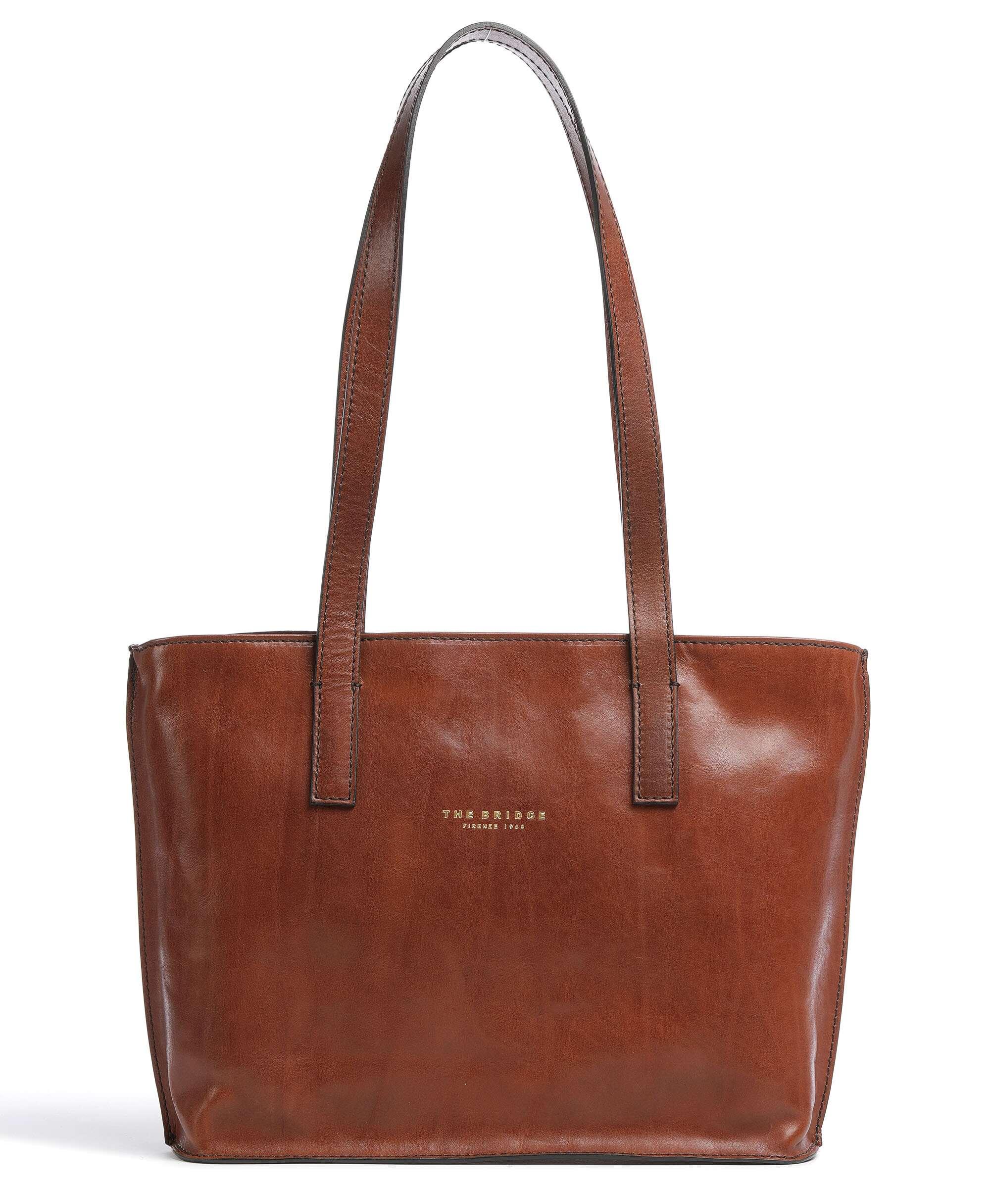 The Bridge Shopper fein genarbtes Rindsleder braun