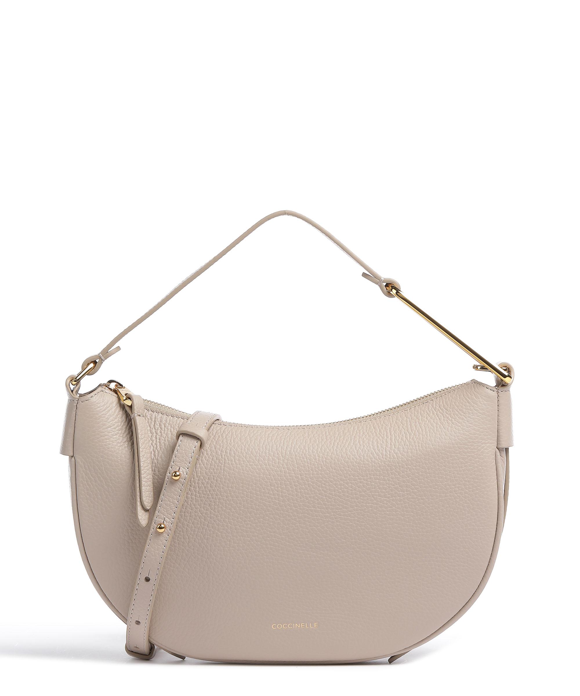 Coccinelle Priscilla Schultertasche genarbtes Leder powder