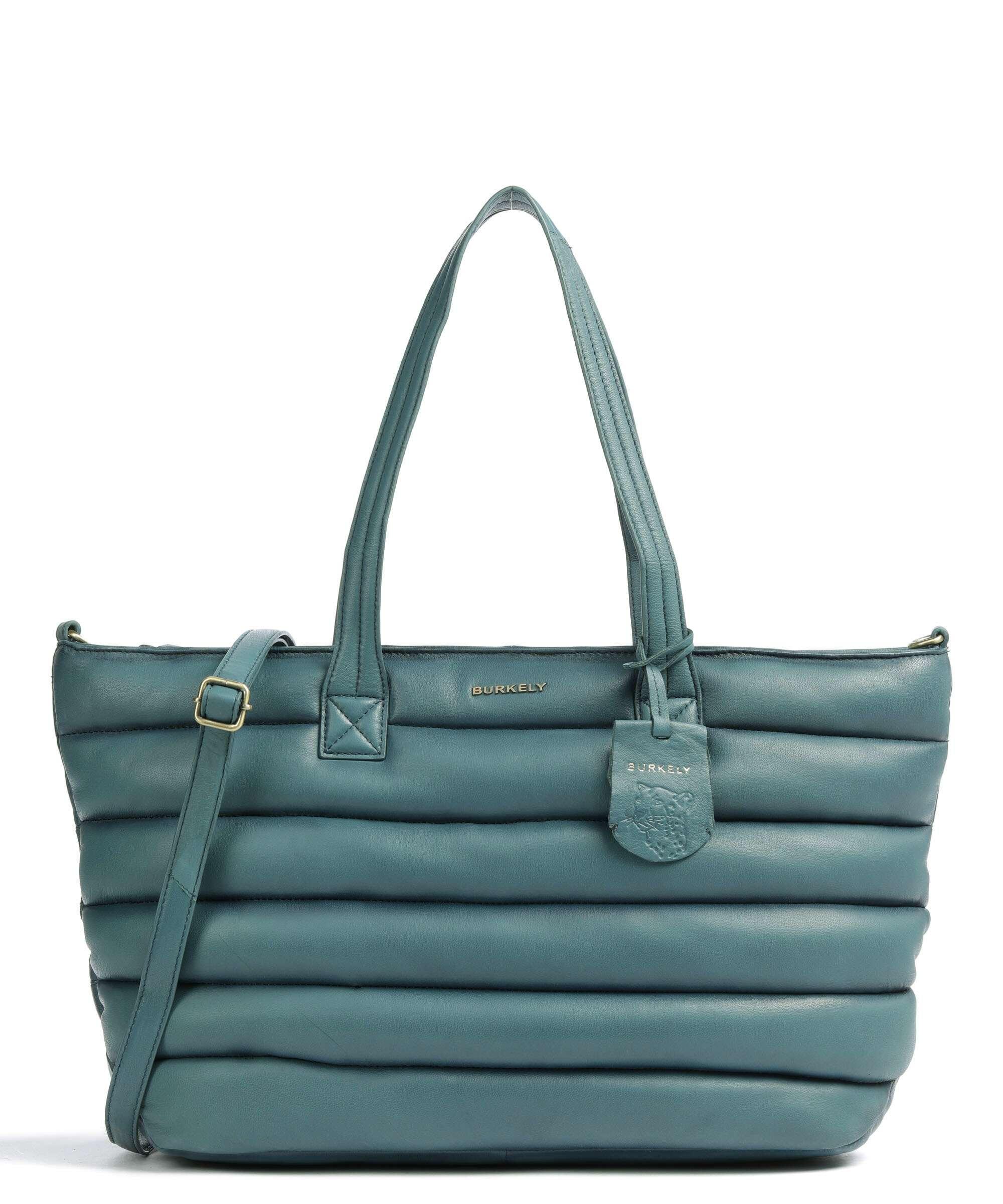 Burkely Drowsy Dani Shopper 14″ fein genarbtes Leder petrol