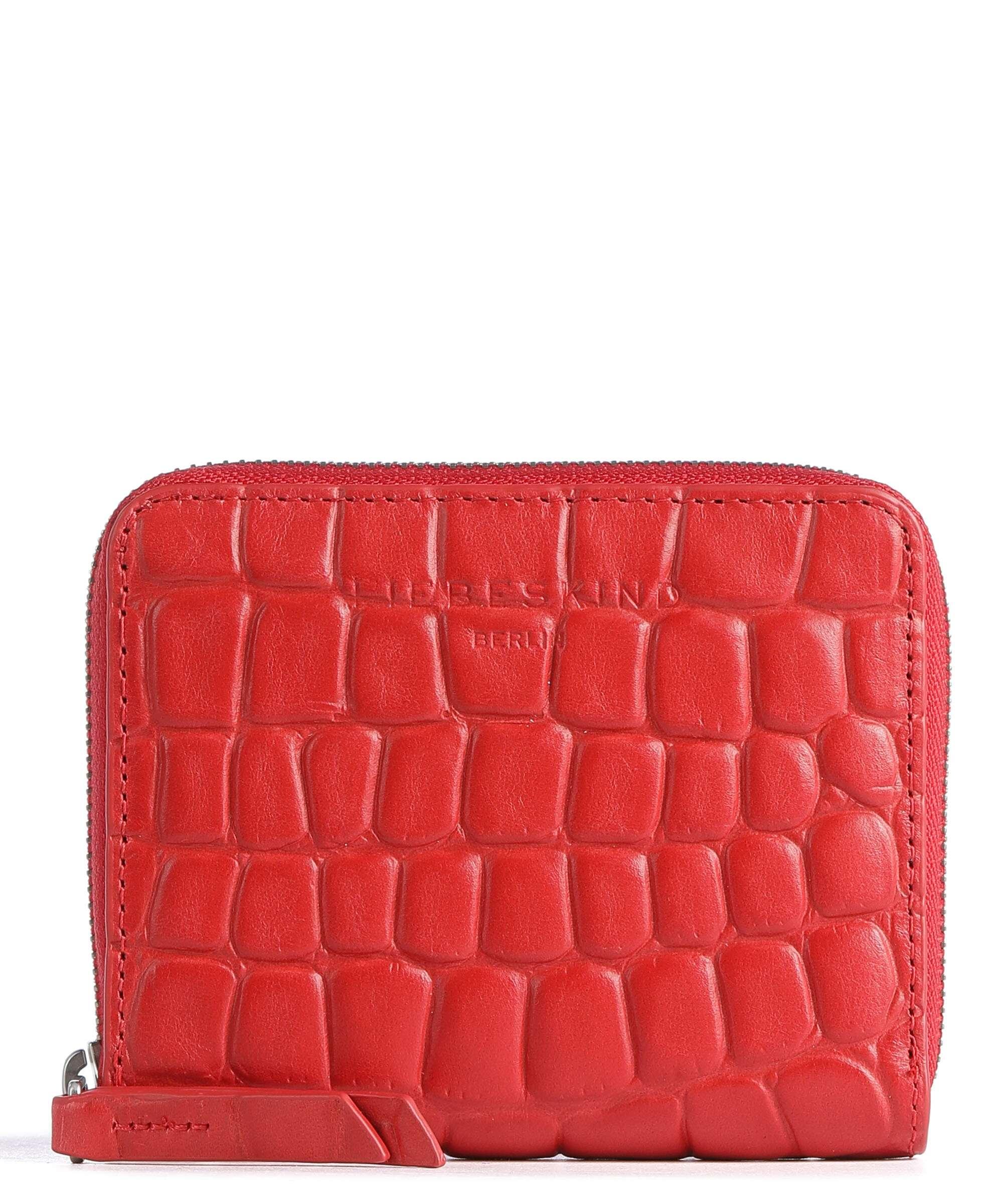 Liebeskind Croco Waxy Croco Conny Geldbörse geprägtes Leder rot