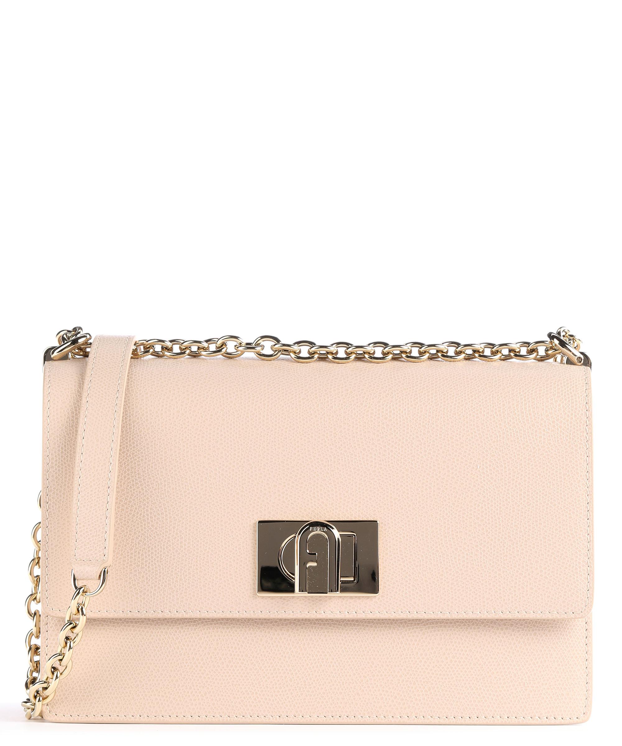 Furla 1927 S Umhängetasche genarbtes Leder nude