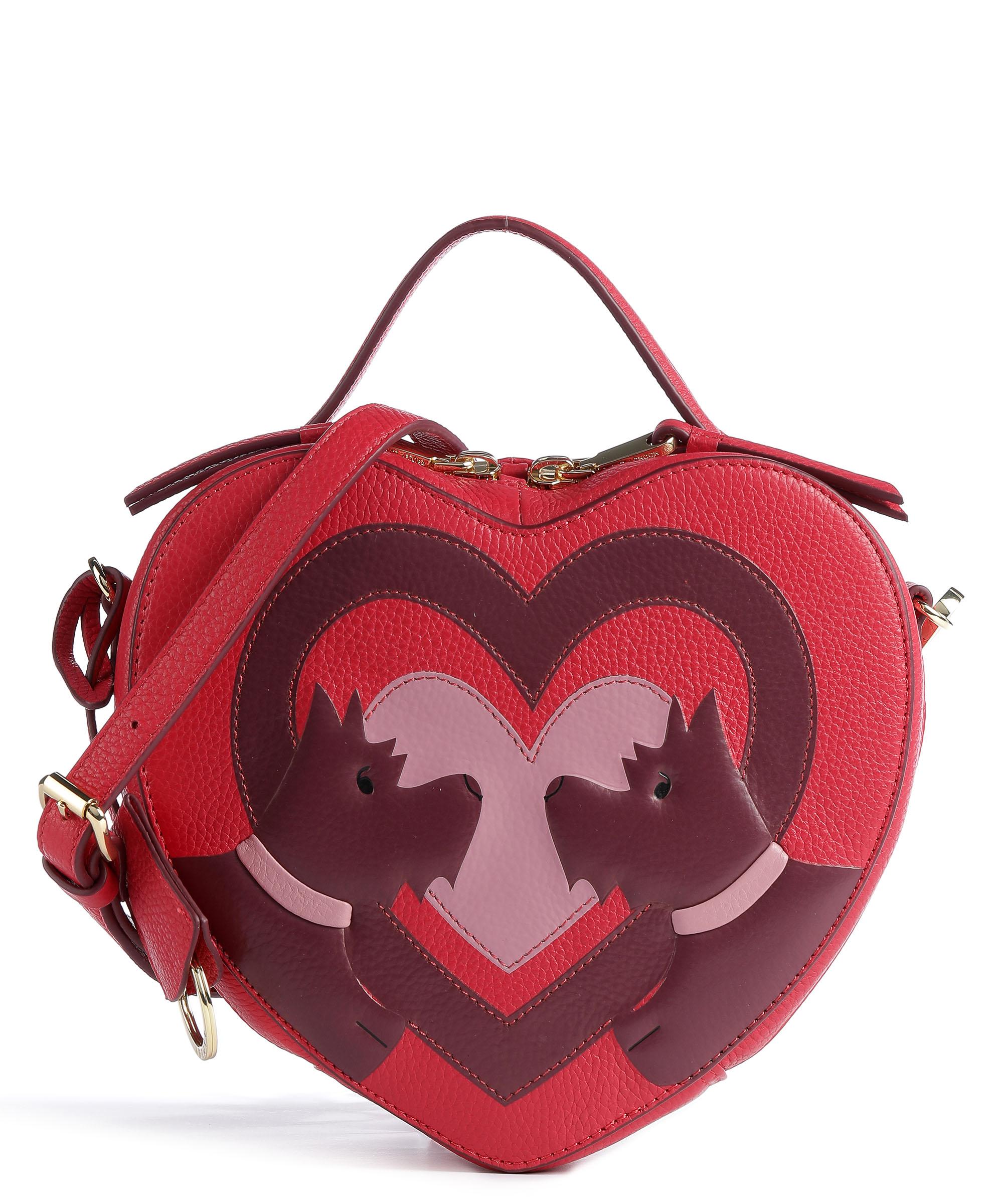 Radley London Valentines Umhängetasche genarbtes Leder rot