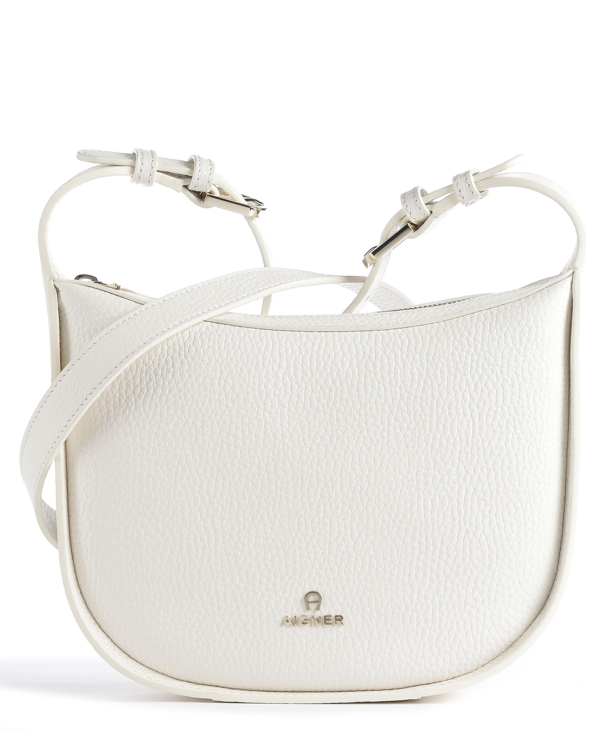 Aigner Ivy Umhängetasche genarbtes Rindsleder weiß