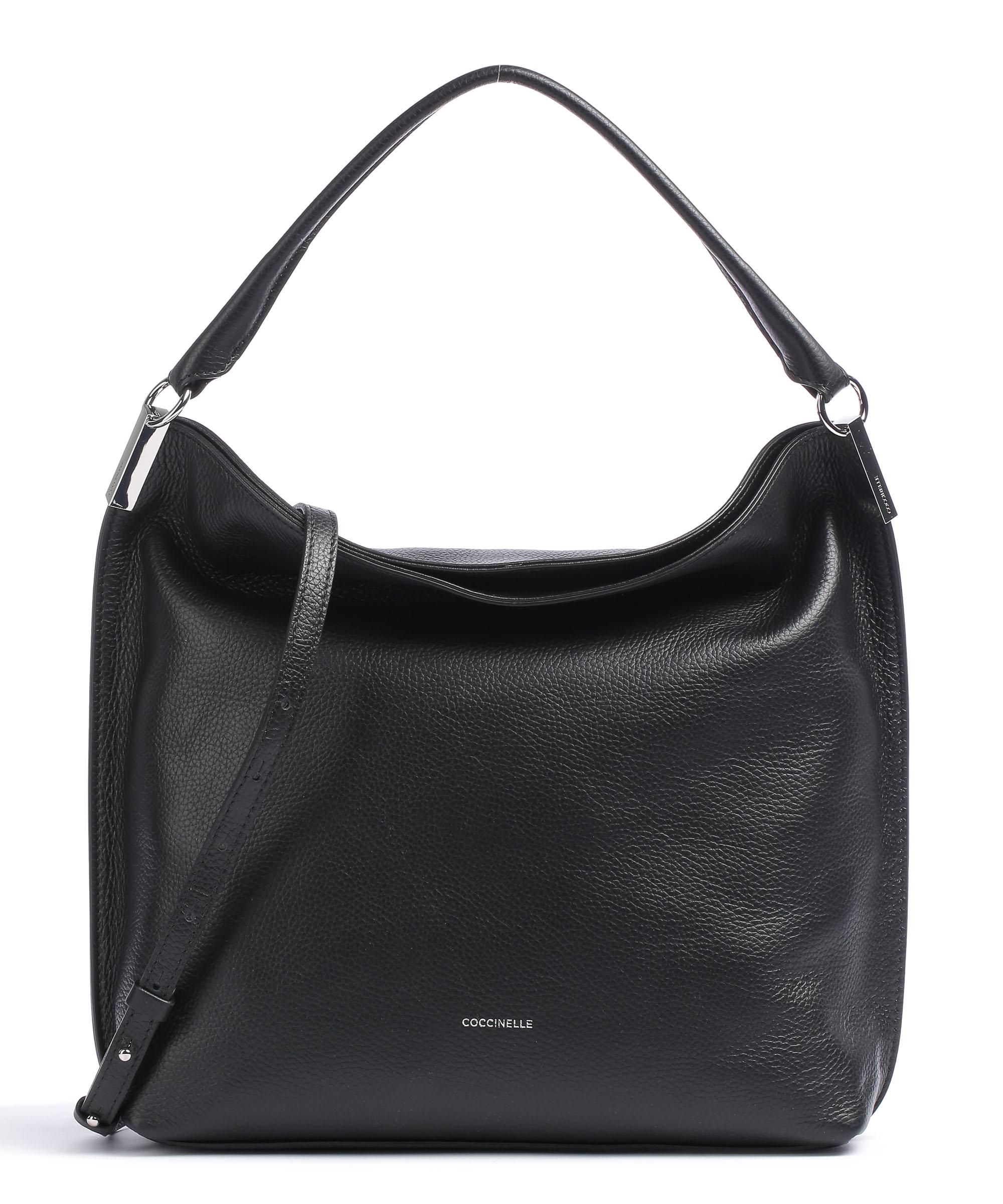 Coccinelle Estelle Beuteltasche genarbtes Leder schwarz