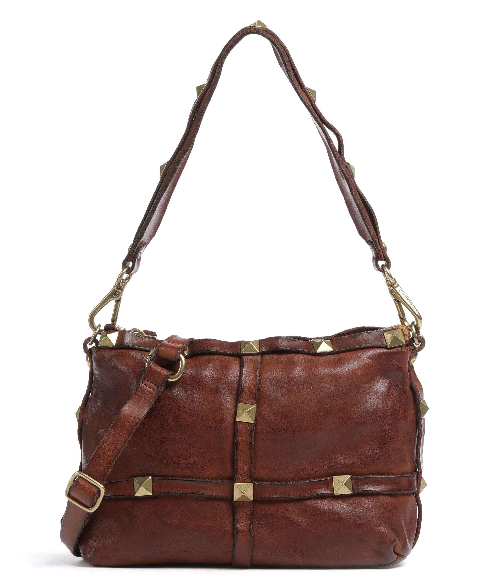 Campomaggi Schultertasche genarbtes Rindsleder braun