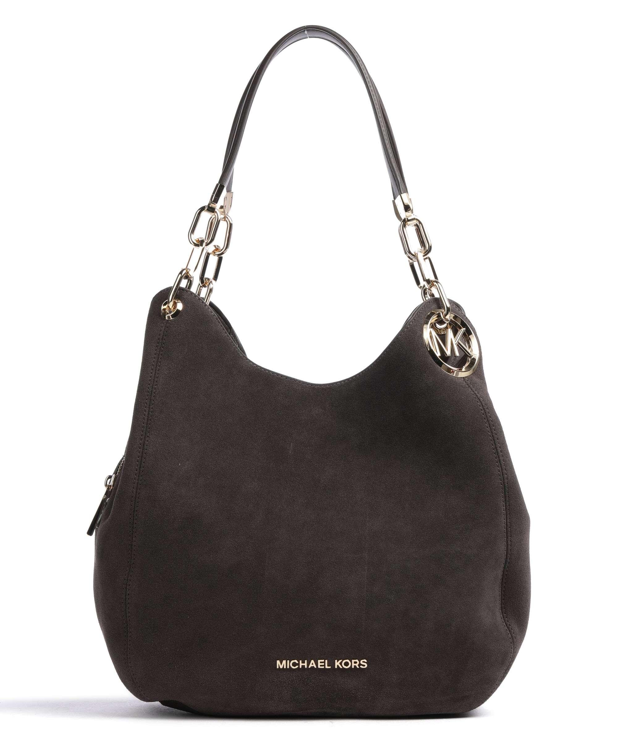 Michael Kors Lillie Beuteltasche aufgerautes Rindsleder dunkelbraun