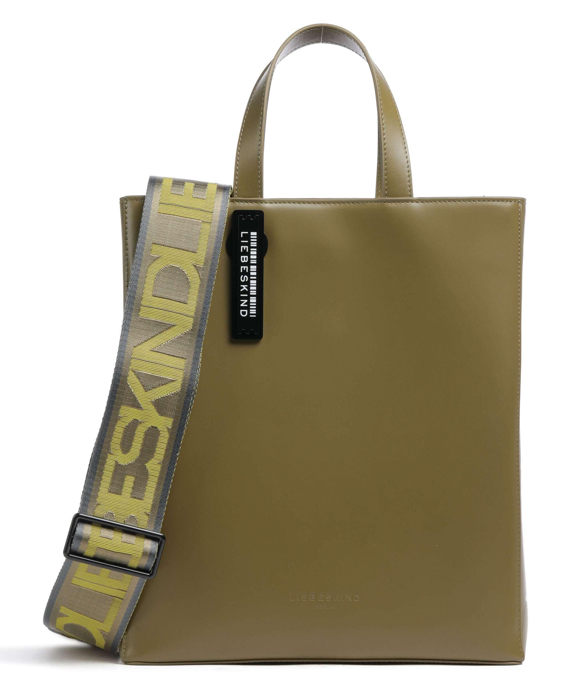 Liebeskind Paper Bag Carter M Shopper fein genarbtes Leder olivgrün